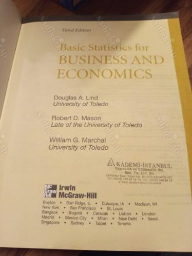Basic Statistics for Business and Economics 3E (CD mevcuttur)
