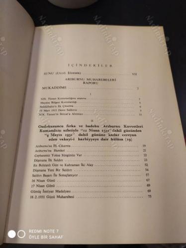Arıburnu Muharebeleri Raporu (İlk Baskı)