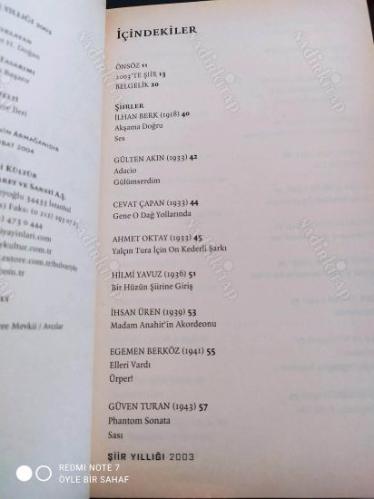 YKY Şiir Yıllığı 2003