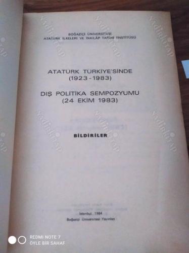 Atatürk Türkiye'sinde (1923-1983) Dış Politika Sempozyumu
