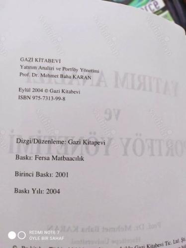 Yatırım Analizi ve Portföy Yönetimi