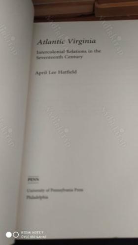 Atlantic Virginia - Intercolonial Relations in the Seventeenth Century (17. Yüzyılda Sömürgeler Arası İlişkiler)