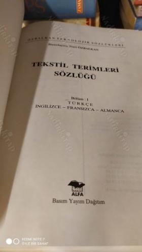 Tekstil Terimleri Sözlüğü / Dictionary of Textile Terms (Kombine Seri)