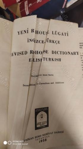 Yeni Redhouse Lugati İngilizce - Türkçe (Revised Redhouse Dictionary English - Türkish)