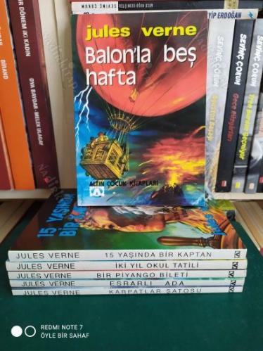 Jules Verne Lotu 6 Kitap Takım (Karpatlar Şatosu, Esrarlı Ada, Bir Piyango Bileti, 2 Yıl Okul Tatili, 15 Yaşında Bir Kaptan, Balonla Beş Hafta)