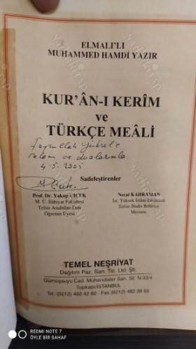 Kur'an-ı Kerim ve Türkçe Meali (Sadeleştiren Yakup Çiçek'ten İmzalı)