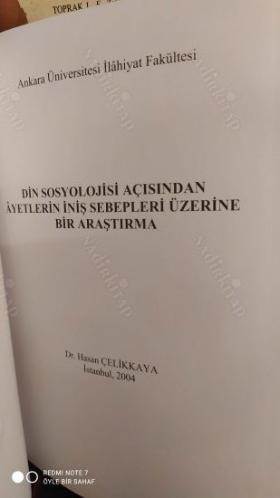 Din Sosyolojisi Açısından Ayetlerin İniş Sebepleri ve Sonuçları Üzerine Bir Araştırma