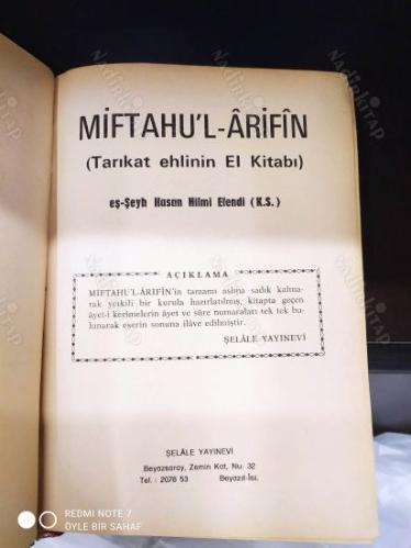 Miftahu'l - Arifin - Tarikat Ehlinin Elkitabı (Ciltli)