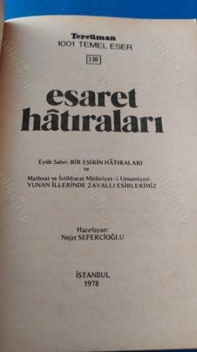 Esaret Hatıraları