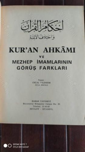 Kur'an Ahkamı ve Mezhep İmamlarının Görüş Farkları 2 Cilt Takım (Ahkâmu'l Kur'ân ve İhtilâfu'l Eimme)