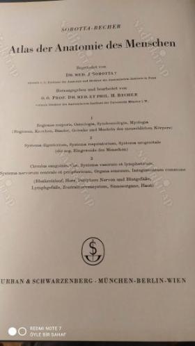 Sobotta Atlas Der Anatomie Des Menschen 3 Teil (İnsan Anatomisi Atlası)