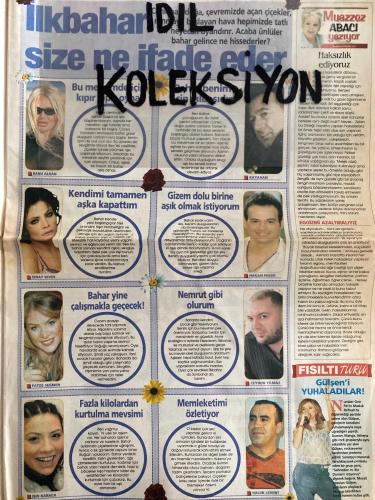 FISILTI MAGAZİN GAZETESİ - DOĞUM GÜNÜ HEDİYESİ (TURKİSH - NEWSPAPER) - 29 MART - 4 NİSAN 2006 - TAM TAKIM 24 SAYFADIR -Kenan İmirzalioğlu tam sayfa poster-Alişan-İpek Tuzcuoğlu-Şebnem Özuzcan-İbrahim Tatlıses-Raphaela Ferraro-Bilal Özcan-Gönül Yazar-Aykut Işıklar-Yılmaz Morgül-Muazzez Abacı-Müslüm Gürses-Perihan Savaş-Bediz Doğan-Sibel Tüzün-Elay-Ebru Destan-Vedat İnceefe-Doğuş-Ajda Pekkan-Gökhan Özen-Mine Çayıroğlu-Şebnem Dönmez-Ece Gürsel-Demet Evgar-Berrak Tüzünataç-Yeliz Yeşilmen-Zeki Müren-Tuğba Özay-Bediz Doğan-Murat Can-Girme-Sezen Aksu-Ayşe Seda Soyan-Hayri İpar-Alişan-Banu Alkan-Kayahan-Seray Sever-Hakan Peker-Fatoş Seğmen-Ceyhun Yılmaz-Işın Karaca-Haluk Levent-Gülşen-Fatma Girik-Fahriye Evcen-Emrah-Tuğba Özay-Yavuz Seçkin-Fikret Hakan-Gülhan Şen-Ziya Kürküt-Şenay Düdek-Müge Anlı-Barbaros Şansal-Morgül-Yılmaz Morgül-Keremcem-Ebru Gündeş-İbrahim Tatlıses-Sezen Aksu-Bilal Özcan-Muazzez Abacı-Şebnem Özuzcan-İpek Tuzcuoğlu-Kaya Çilingiroğlu-Ajda Pekkan-Kenan İmirzalıoğlu