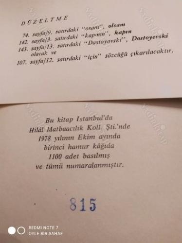 Ders Notları (110 Adet Basılıp Numaralandırılmış 815 Numaralı Nüsha)