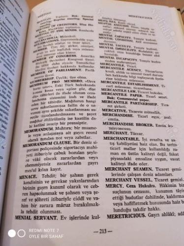 Türkçe İngilizce Hukuk Sözlüğü (Ciltli)