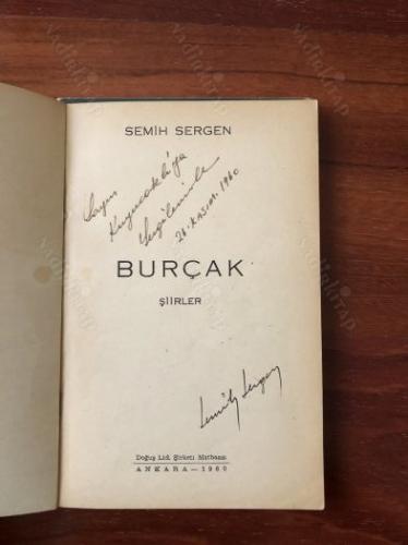 Burçak - Şiirler (1960 yılı İlk Baskısı) [İthaflı İmzalı]