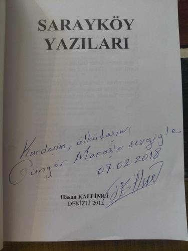 SARAYKÖY YAZILARI / İMZALI İTHAFLI