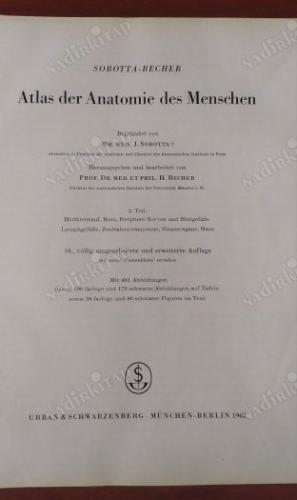 Sobotta-Becher Atlas Der Anatomie Des Menschen 1. Teil - 3.Teil (2 Kitap Birarada)