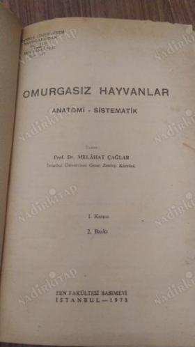 Omurgasız Hayvanlar Anatomi Sistematik I.-II. Kısım (2 Kitap Tek Ciltte, Ciltli)