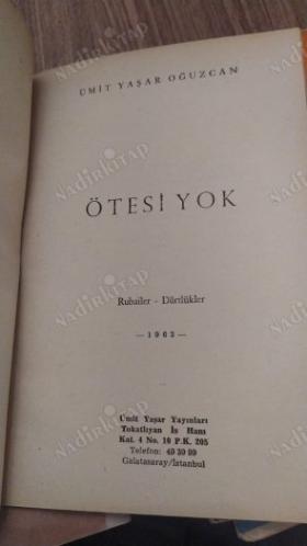 Ötesi Yok Rubailer / 1. Baskı - Numaralı Özel Basım