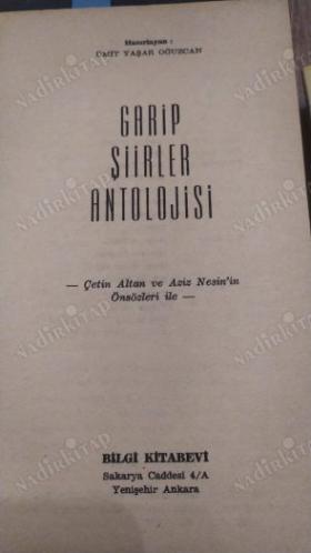 Garip Şiirler Antolojisi - İlk Baskı 1958 (Çetin Altan ve Aziz Nesin'in Önsözleri İle)