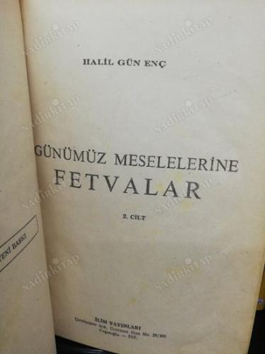 GÜNÜMÜZ MESELELERİNE FETVALAR 2.CİLT