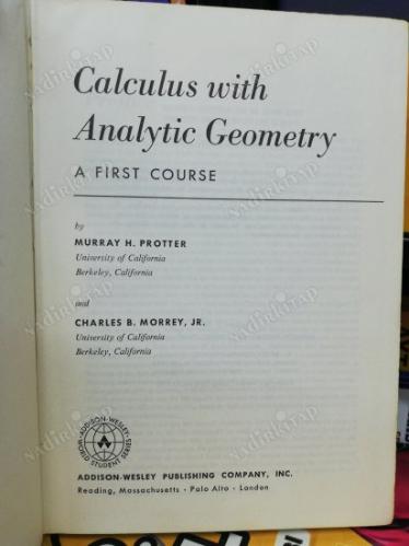 CALCULUS WITH ANALYTIC GEOMETRY a first course -