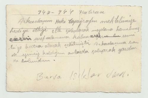 1943-1944 BURSA ASKERİ LİSESİ ARKASI YAZILI ÖZEL YAPIM MAKET GÖRÜNÜMÜ ESKİ FOTOKART...
