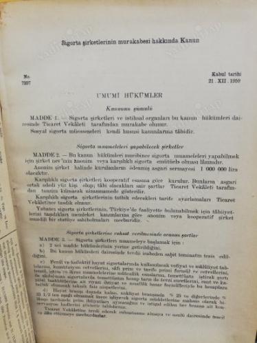 sigorta murakabe kanunu semineri 1959