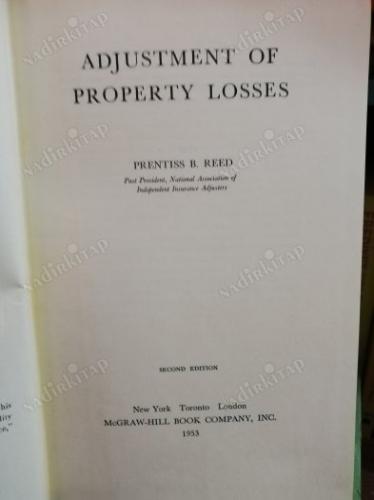 McGRAW-HILL INSURANCE SERIES -ADJUSTMENT OF PROPERTY LOSSES
