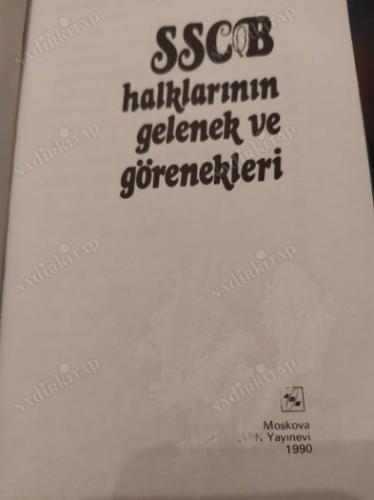 SSCB Halklarının Gelenek ve Görenekleri
