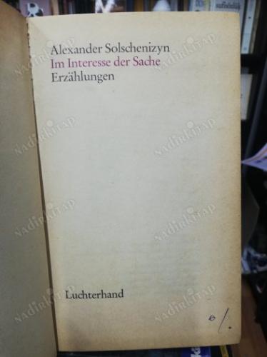 Im Interesse der Sache (Ciltli)