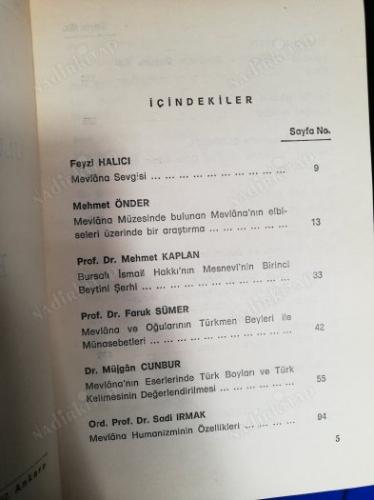 Bildiriler - Mevlana'nın 700. Ölüm Yıldönümü Dolayısile Uluslararası Mevlana Semineri 15-17 Aralık 1973 / Ankara - ciltli