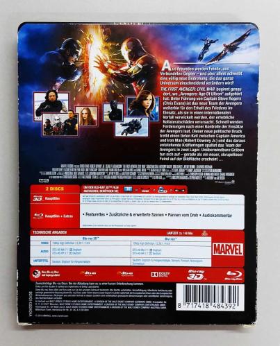 Marvel The First Avenger Civil War Steelbook Blu-ray Film ( Kaptan Amerika - Kahramanların Savaşı )