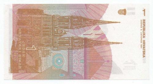Hırvatistan 1991 Yılı 1 Dinar çil