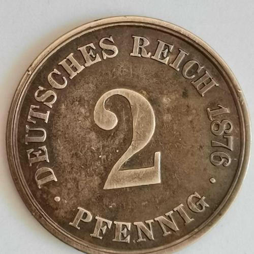 ALMANYA  1876  A     2 PFENNIG