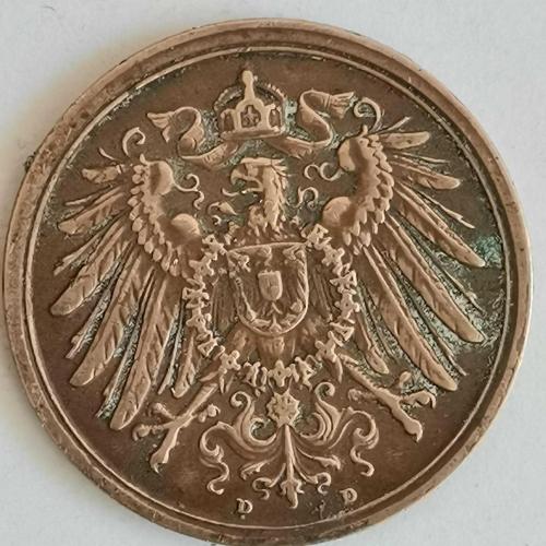 ALMANYA  1912 D     2  PFENNIG