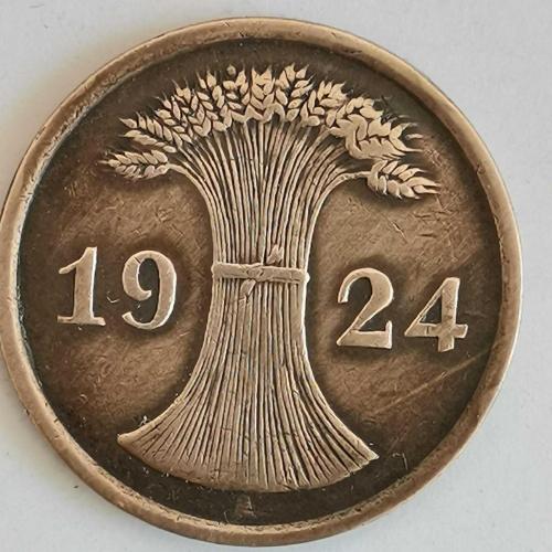 ALMANYA  1924  A     2  RENTENPFENNIG