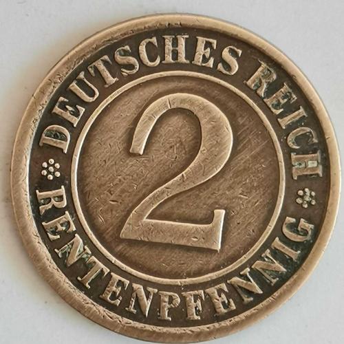 ALMANYA  1924  A     2  RENTENPFENNIG