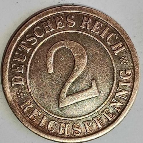 ALMANYA  1925 A     2  REICHSPFENNIG
