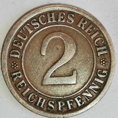 ALMANYA  1925 F     2  REICHSPFENNIG