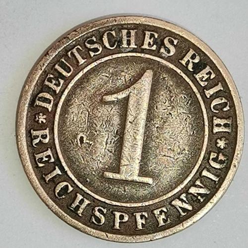 ALMANYA  1925 F    1 REICHSPFENNIG