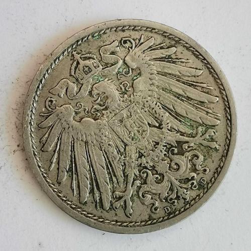 ALMANYA  1908 D    10 PFENNIG
