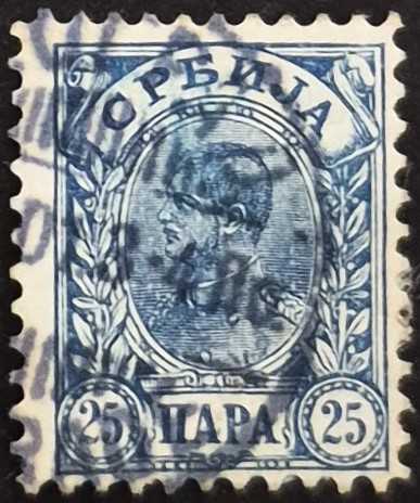 +++  SIRBİSTAN KRAL ALEXANDER I      1894   25P   - DAMGALI