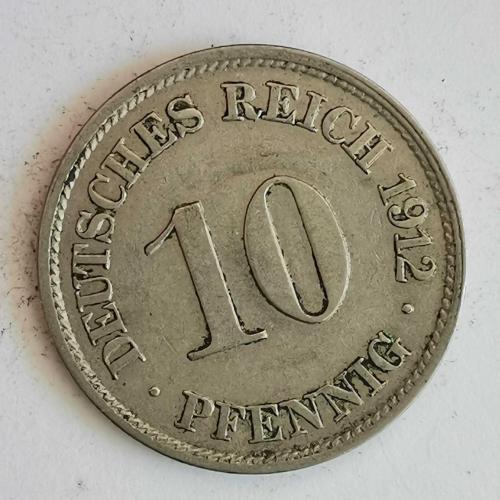 ALMANYA  1912 J    10 PFENNIG