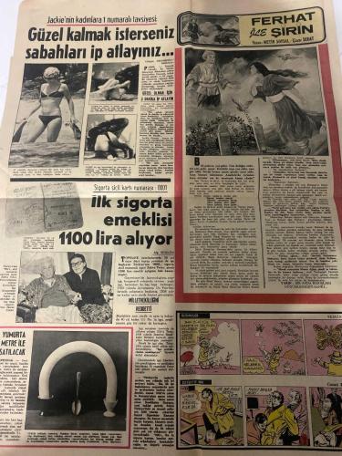 HÜRRİYET GAZETESİ - DOĞUM GÜNÜ HEDİYESİ (TURKISH NEWSPAPPER) - 23 NİSAN 1972 - SADECE DÖRT SAYFADIR -Mustafa Kemal Atatürk-İnönü-Kırıkoğlu-Bahadır Altuğ-Giuliana Meoşorası-Ferhat-Şirin-Murat Çetin-Jackie Onassis-Zühtü Tetey-Metin Soysal-Sedat-Sezgin Burak-Conni Paragon-Atatürk’ün egemenliğimizi dünyaya duyuran ilk bildirisi-Dile benden ne dilersen-Dilek kelebeğini bugün yayınladık-Hukuka saygımız İnönü’ye saygımızdan daha çoktur-Hapishane müdiresi aşka mahkûm oldu-Güzel ve ateşli Giuliana metresini öldüren mahkûmla hücrede basıldı-Bugün Ulusal Egemenlik ve Çocuk bayramı-Sünnet olan Japon genci şimdi bir Türk kızı ile evlenme şansım arttı-Ferhat ile Şirin-Astronotlar ciple sürat denemesi yaptı-Güzel kalmak isterseniz sabahları ip atlayınız-İlk sigorta emeklisi 1100 lira alıyor-Yumurta metre ile satılacak-Ata’nın bildirisi-Bugün bayram-Akbank bayramınızı kutlar-Dile benden ne dilersen