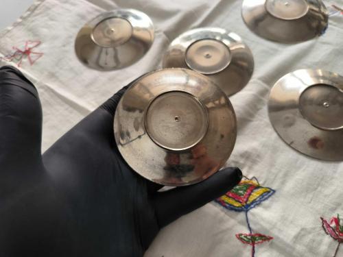 Çay Tabağı - Eskilerden Metal Çay Bardağı Tabağı - 5 ADET
