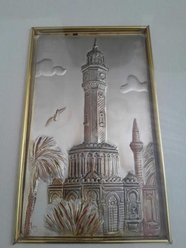 İzmir Saat Kulesi GÜMÜŞ RÖLYEF Çerçeveli (Açıklamaları Okuyunuz)