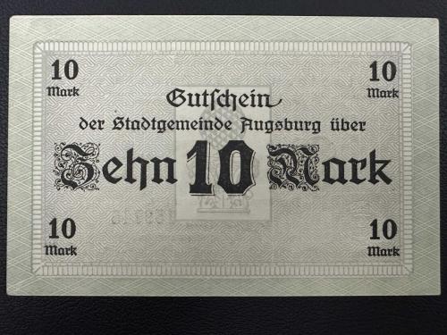 City of Augsburg, Almanya 5 Mark 1918. Çil-  Notgeld