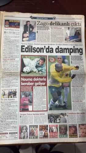 FOTOMAÇ SPOR GAZETESİ - TURKISH NEWSPAPER - DOĞUM GÜNÜ HEDİYESİ  - EKSİKSİZ TAM TAKIM GAZETE 4 HAZİRAN 2002  HASAN ŞAŞ - ÜMİT DAVALA - ALPAY - YILDIRAY BASTÜRK - EMRE BELÖZOĞLU - RONALDO - RIVALDO - ROBERTO CARLOS - ŞENOL GÜNEŞ - AYHAN BERMEK - AYKUT KOCAMAN - ABDULLAH ÇEVRİM - LEVENT TÜZEMEN - ALTAN TANRIKULU - FATİH DOĞAN - MUSTAFA YALÇIN - ŞAFAK KAYARLAR  BU TÜRK’Ü TÜM DÜNYA KONUŞUYOR - HASAN HAYRAN BIRAKTI - DÜNYA HAKSIZLIĞI GÖRDÜ - KİM’İN GAZABI - ÜMİT DAVALA: MİLAN’A DÖNMEM - PARMA HAKAN’I FENER’E ÖNERDİ - VIERI ATTI, İTALYA KAZANDI - BREZİLYA MAÇINDA HAKEM SKANDALI - ALPAY YİNE KIZARDI - ZAGO: TÜRKİYE HAKSIZ KAYBETTİ - HEDEFTEN KAYIP YOK - SADECE YILDIRAY - GÜNEŞ’İN YANLIŞLARI - NEDEN DEĞİŞTİRDİ - KUPA HEYECANI EFES İLE YAŞANIR  FENERBAHÇE - GALATASARAY - BEŞİKTAŞ - MİLLİ TAKIM - BREZİLYA - İTALYA - EKVADOR - ÇİN - KOSTA RİKA - JAPONYA - BELÇİKA - GÜNEY KORE - POLONYA - INTER - MILAN - PARMA