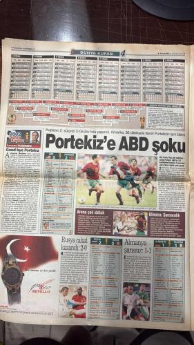 FOTOMAÇ SPOR GAZETESİ - TURKISH NEWSPAPER - DOĞUM GÜNÜ HEDİYESİ  - EKSİKSİZ TAM TAKIM GAZETE - 6 HAZİRAN 2002  AZİZ YILDIRIM - NİHAT ÖZDEMİR - MAHMUT USLU - HAKAN BİLAL KUTLUALP - İLHAN EKŞİOĞLU - NİHAT OZBAĞI - OSMAN YALÇIN - MİTHAT YENİGÜN - FATİH TERİM - JANCKER - MUHAMMET SARR - BÜLENT KORKMAZ - OKAN BURUK - ŞENOL GÜNEŞ - RÜŞTÜ REÇBER - HAKAN ŞÜKÜR - CAN ÇOBANOĞLU - ŞENES ERZİK - GÖKMEN ÖZDENAK - LEVENT TÜZEMEN - ABDULLAH ÇEVRİM - ALTAN TANRIKULU - FATİH DOĞAN  GALATASARAY KRALINI ALIYOR - CİMBOM GENÇLEŞTİ - AVRUPA’DA İLK 11’DE - GÜNEŞ DERT KÜPÜ - GARİP ŞEYLER OLUYOR - ERZİK DE OLMASA - SEUL TÜRKLERİ BAĞRINA BASTI - İTİRAZI BIRAKIN ARTIK - EURO 2000’E BENZİYOR - ABD PORTUGAL’I FENA ÇARPTI - KUPA HEYECANI EFES İLE YAŞANIR  FENERBAHÇE - GALATASARAY - BEŞİKTAŞ - TRABZONSPOR - BAYERN MÜNİH - ROMA - MILAN - INTER - KOSTA RİKA - ÇİN - BREZİLYA - ABD - PORTEKİZ - FRANSA - SENEGAL - DANİMARKA - KAMERUN - SUUDİ ARABİSTAN - İSPANYA - SLOVENYA - JAPONYA - BELÇİKA - GÜNEY KORE - POLONYA